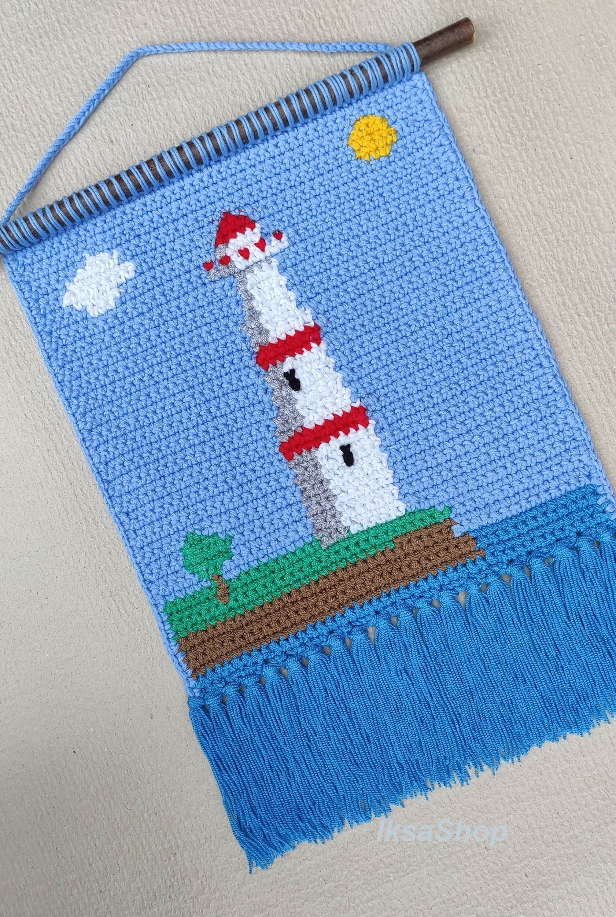 Lighthouse Crochet Wall Hanging Pattern Lighthouse Crochet Etsy