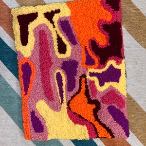 Retro Fuzzy Punch Needle Matta Konst bild 2