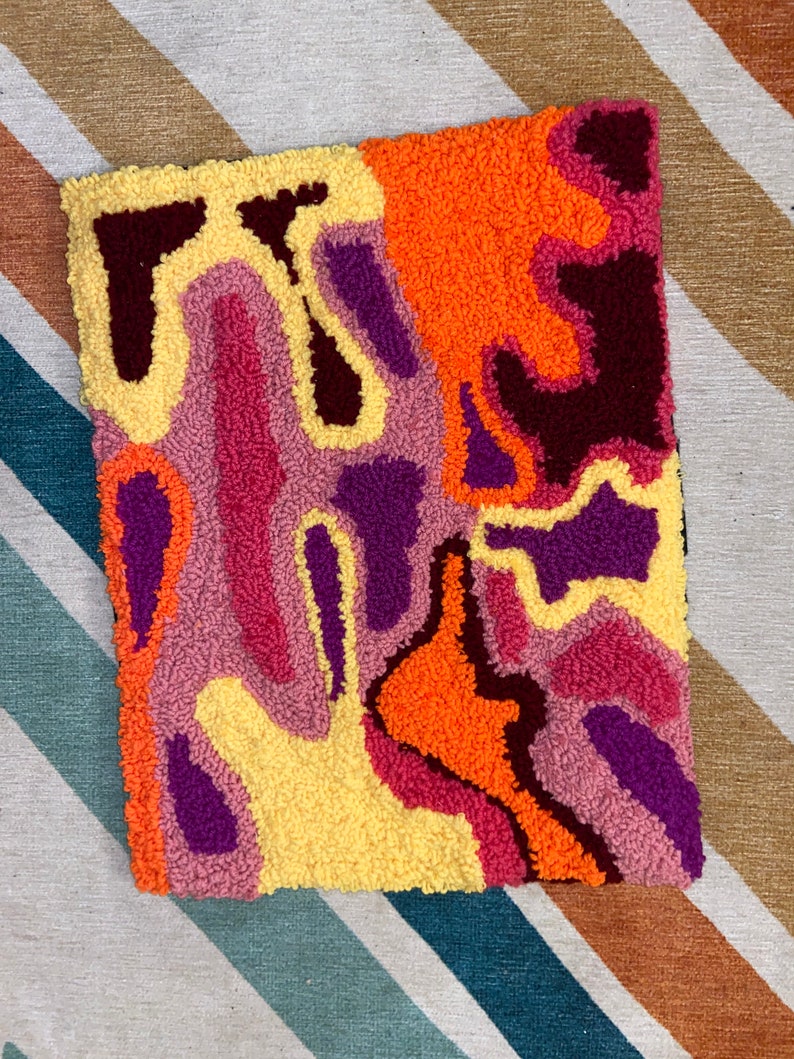 Retro Fuzzy Punch Needle Matta Konst bild 2