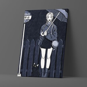 Rain |  Digital Artwork Download | A3 Size | Original Character | Art Printable Poster | OC Art | Home Decor Gift | Instant Download