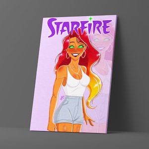 Starfire | Casual Starfire | Digital Artwork Download | A3 Size | Titans Fanart | Art Printable Poster | Home Decor Gift | Instant Download
