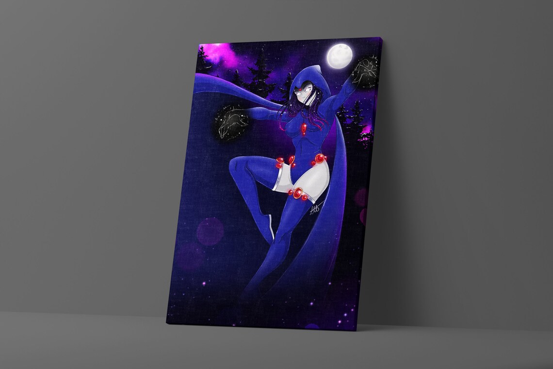 Printable Raven Poster A4 Raven teen Titans Digital Print teen Titans Instant Download Wall Art ...