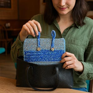Handmade Crochet Tote Organizer | Removable Bag Insert | Gift for Her