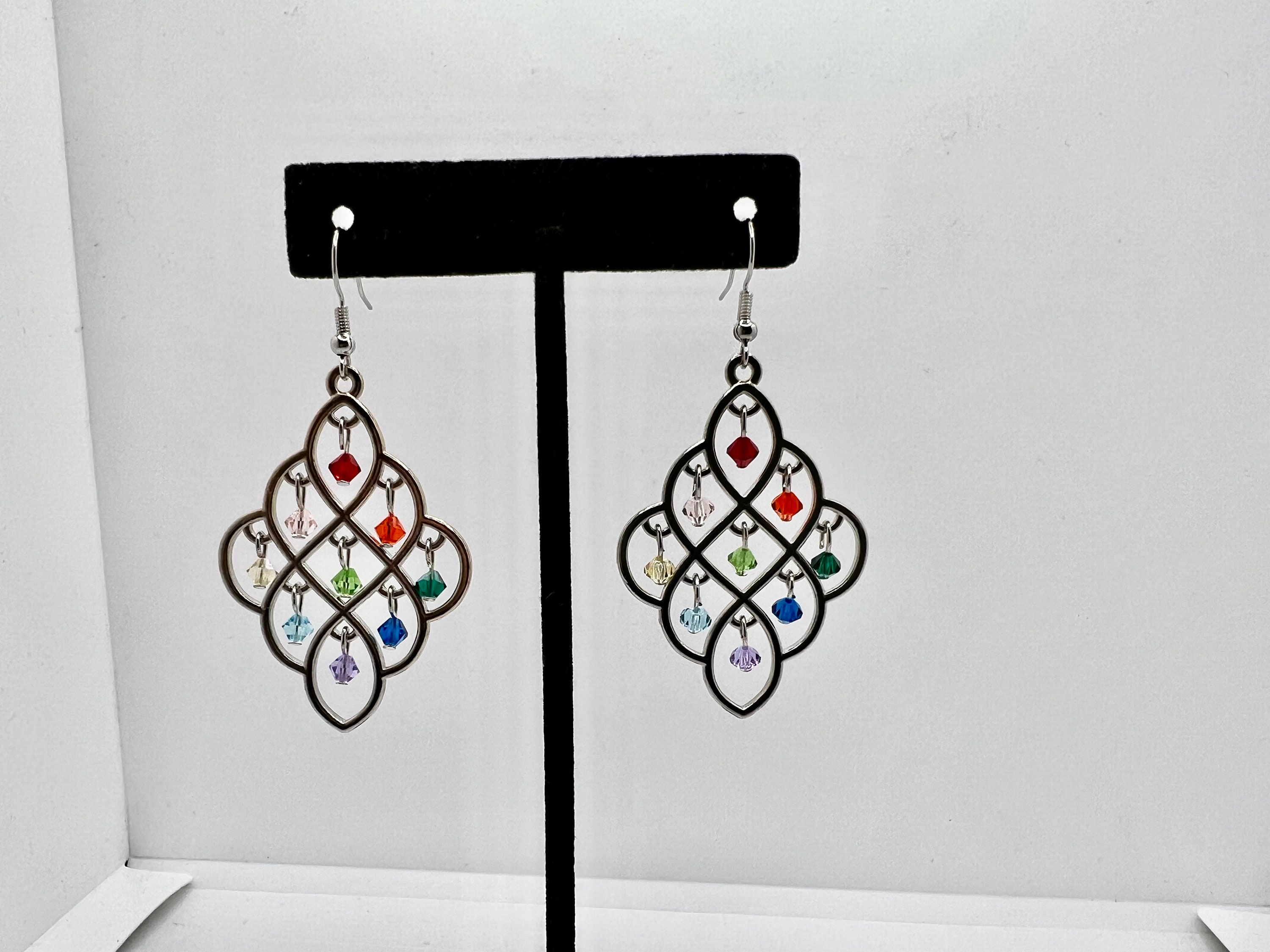 Chandelier Earrings Silver Dangle Crystal Chandelier Pendant Etsy