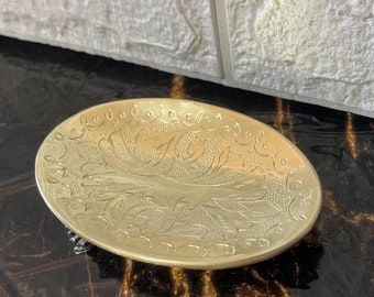 Brass Soap Dish Holder, Unlacquered Brass Floor Soap Dish, Engraved Solid Brass Soap Plate, Soap Dishware, Soap Rack, Brass Soap Tray