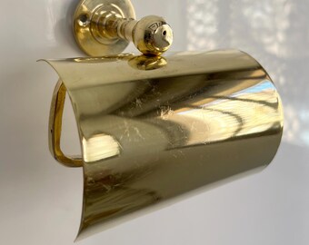 Suporte de papel higiênico montado na parede, suporte de banheiro de latão sólido não lacado, rack de armazenamento de tecido dourado, presente de suporte de papel de latão para banheiro