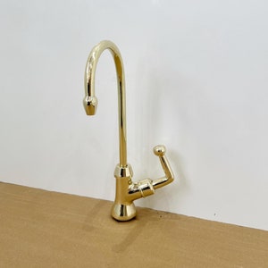 Unlacquered Brass Cold Water Dispenser Faucet, Single Hole Single Handle Kitchen Faucet, Unlacquered Brass Water Faucet, Cold Water Sink Tap