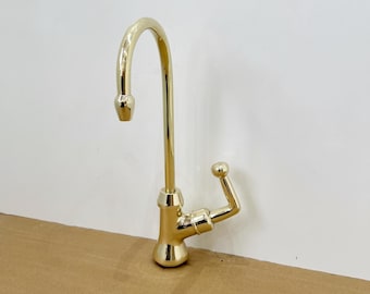 Unlacquered Brass Cold Water Dispenser Faucet, Single Hole Single Handle Kitchen Faucet, Unlacquered Brass Water Faucet, Cold Water Sink Tap