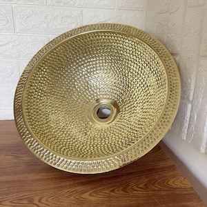 Hammered Brass Sink, Unlacquered Brass Bowl Sink, Bathroom Sink, Brass Waschbecken, Handmade Brass Vessel Sink, Round Basin