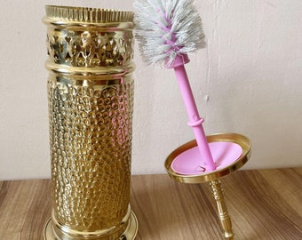 Handcrafted Unlacquered Brass Bathroom Storage Basket, Hammered Waste Paper Trash Can, Bathroom Accessories Decorative Toilet Brass Basket