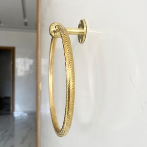 Antique Brass Bathroom Hardware, Wall-Mounted Towel Ring, Unlacquered Brass Towel Holder, Towel Rack, Hand Towel Hanger for Walls