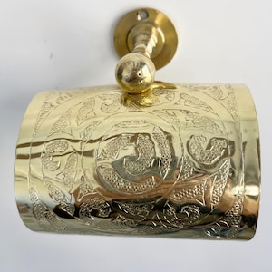 Porta carta igienica in ottone con coperchio scorrevole, porta rotolo in ottone massiccio realizzato a mano, porta fazzoletti per la toilette per l'arredamento elegante del bagno