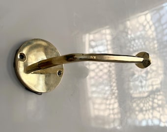 Brass Wall-Mounted Toilet Roll Holder, Unlacquered Solid Brass Bathroom Paper Holder, Brass Bathroom Hardware Accessory