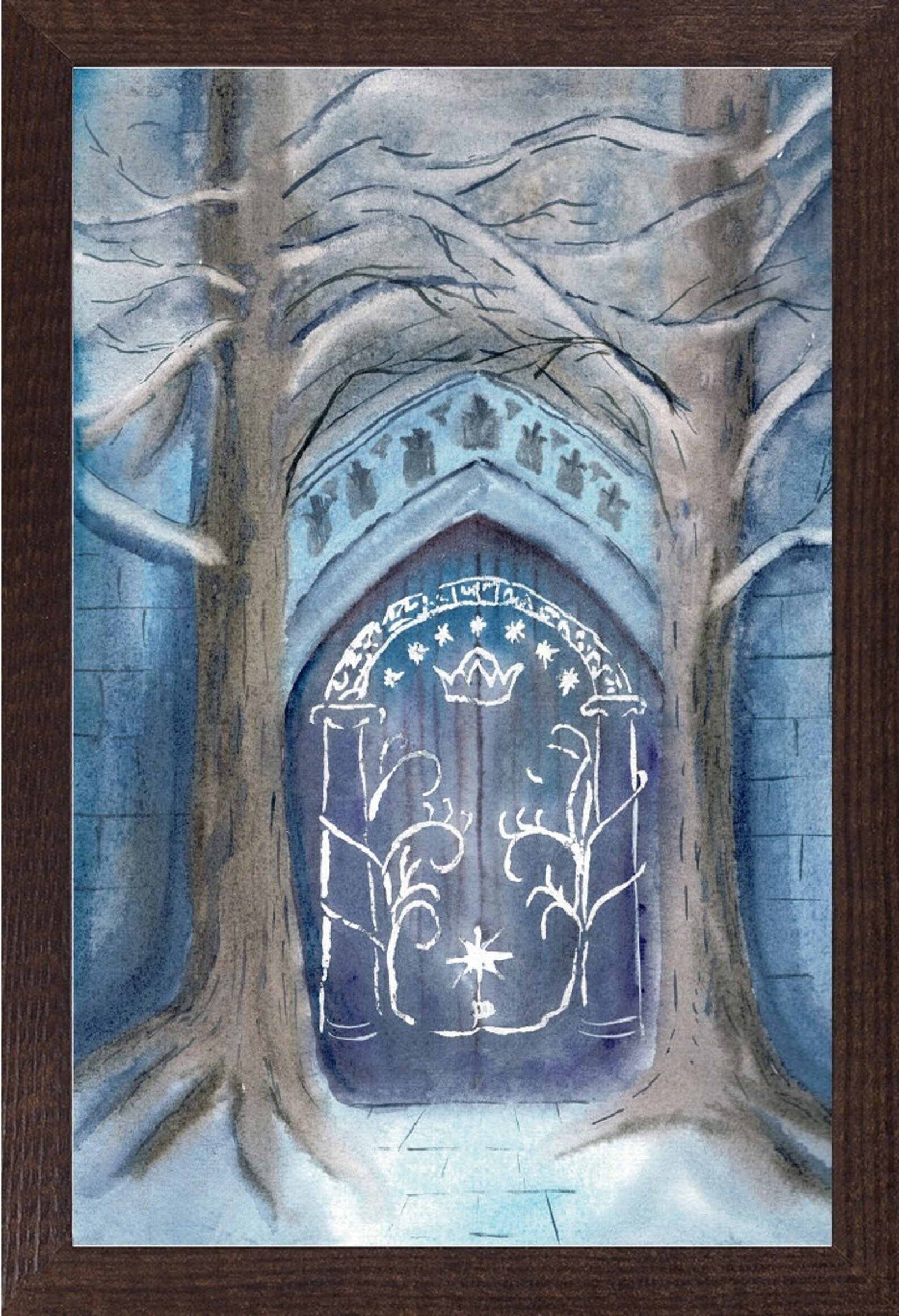 Watercolor Painting Door to the Moria Gate to the Moria Etsy