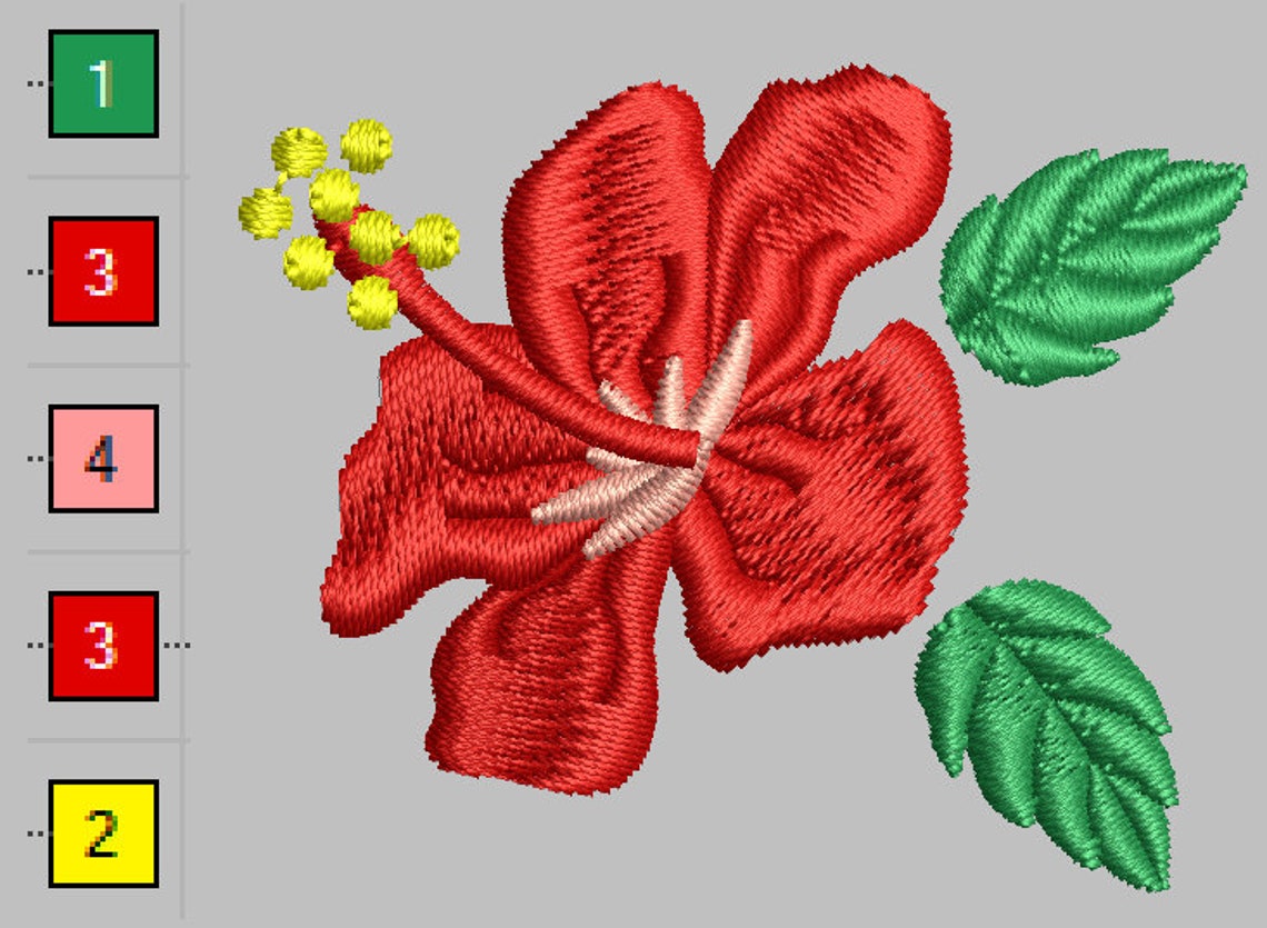 Hawaii Floral Embroidery Design 3 Sizes 9 Formats Etsy