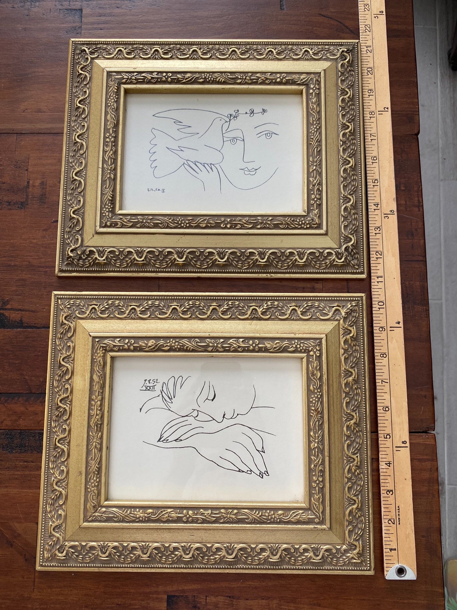 2 Vintage Framed Picasso Prints Etsy