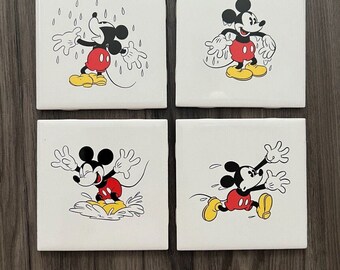 4 Kohler Disney Mickey Playful as a Mouse Ceramic Bathroom Tiles