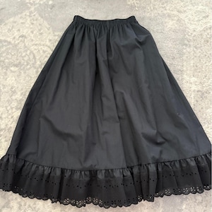 Vintage Pitchfork Brand Black Eyelet Trim Square Dance Skirt WhimsyGoth Gothic M