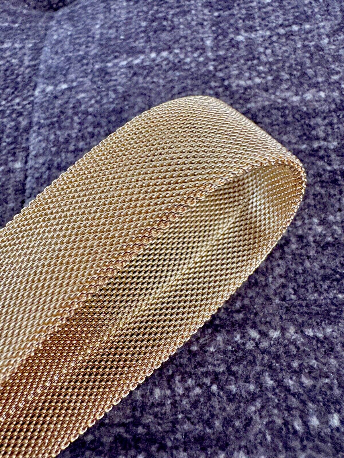 NWT Vintage 90s Gold Tone Mesh Metal Rhinestone Art Deco 