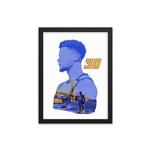 Steph Curry Framed Poster, Anime Style | Golden State Warriors poster | NBA posters | Basketball framed posters | Stephen Curry