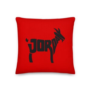 Michael Jordan Premium Pillow, GOAT Typography | MJ | Jordan pillow | Chicago Bulls | Jordan goat | Greatest of all time | Air Jordan
