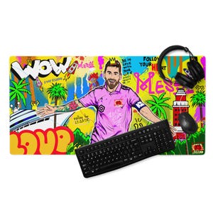Lionel Messi Gaming Pad, Miami Love | Messi mouse mat | Leo Messi gaming mouse pad | Miami gaming pad | Inter Miami gaming pad | Messi gifts