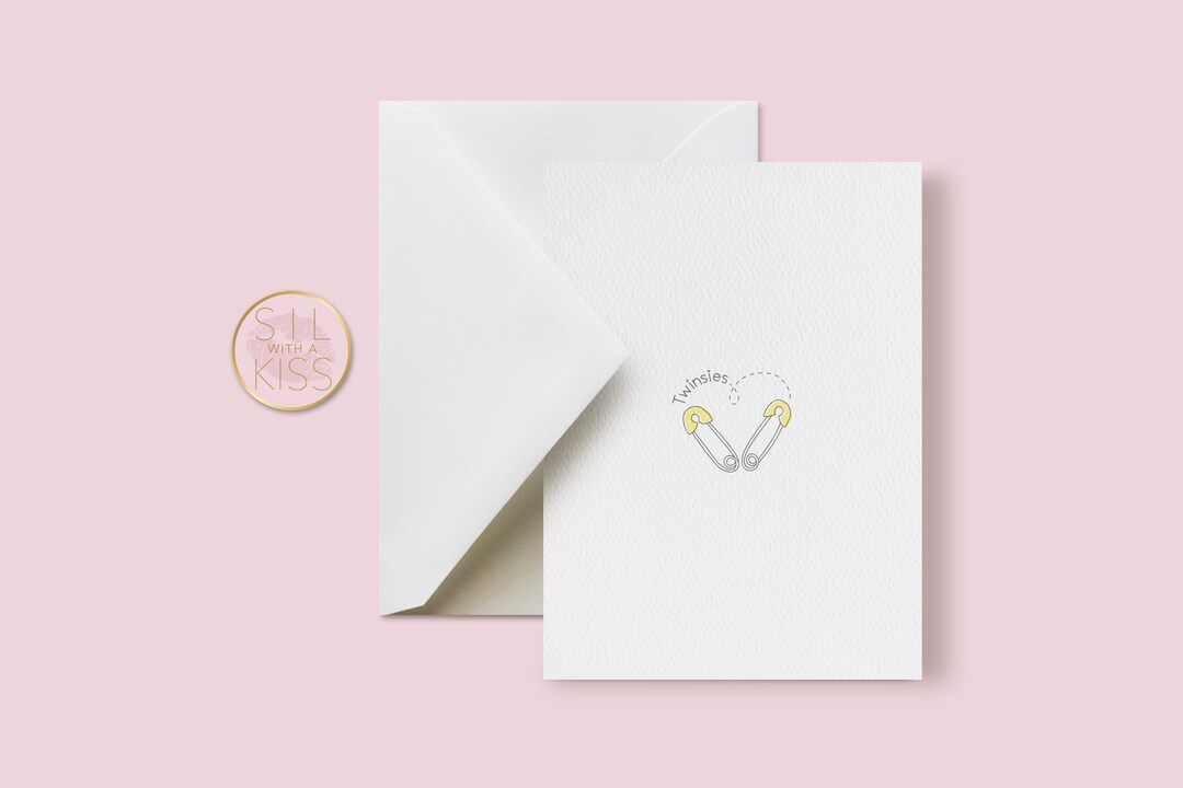 Twinsies - Safety Pins - Welcome Twins - Greeting Card - Twins - Twins ...