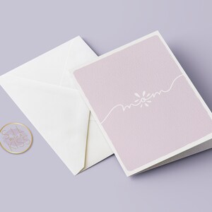 Flower - Mother's Day - Greeting Card - Purple Mother's Day Card - Mom Card - Love Mom - Simple Mother's Day Card