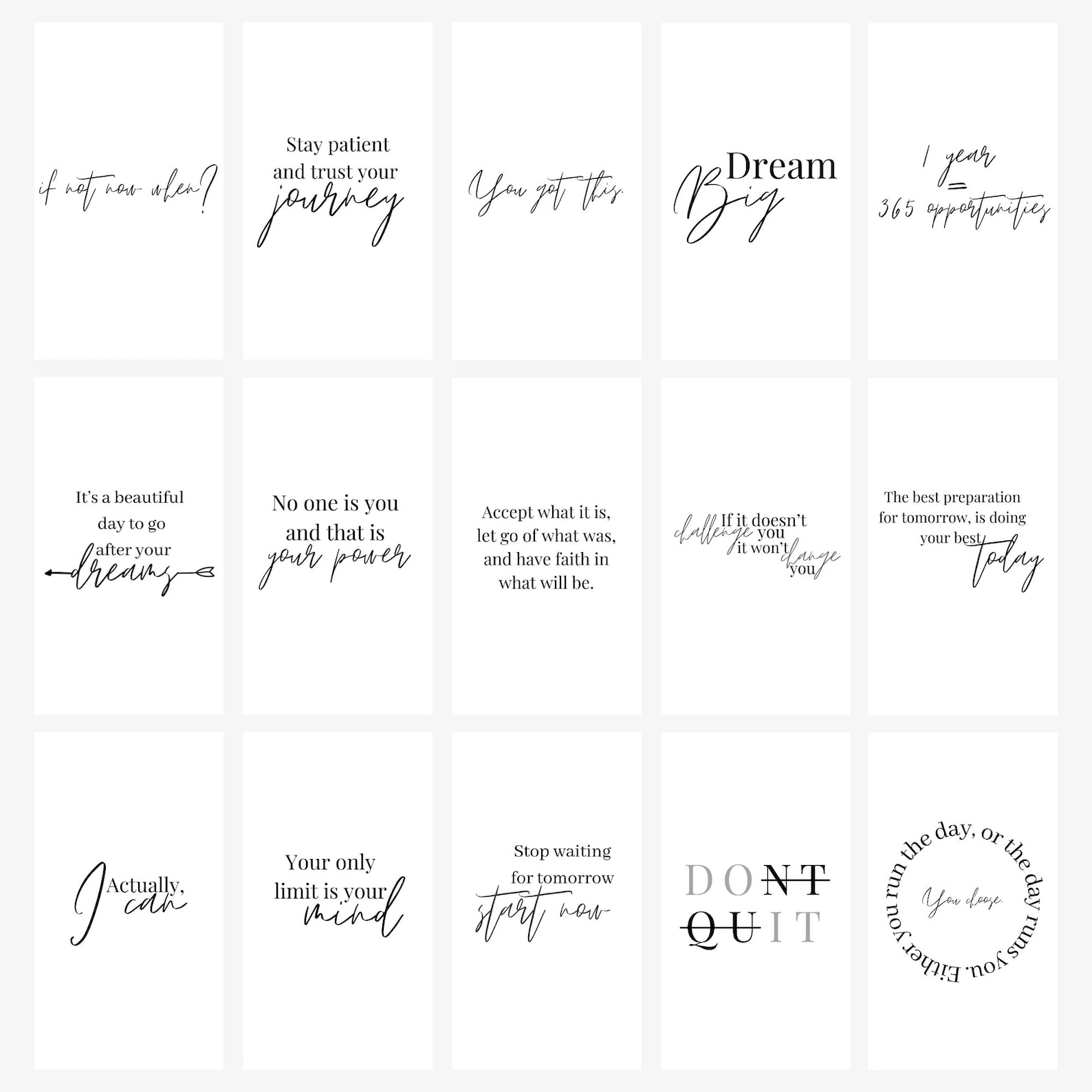 100 Instagram Inspirational Quote Pack Editable Quote Etsy