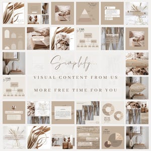 Beige Instagram Templates , Boho Canva Social Media Kit Aesthetic - Etsy