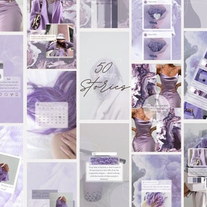 100 Purple Instagram Post and Stories Templates Templates for - Etsy