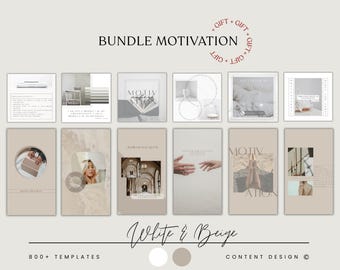 Beige Motivation Canva Templates Bundle