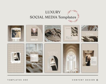 Luxury Social Media Templates, Minimalist Canva Posts Stories