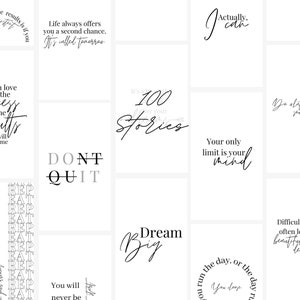 100 Instagram Inspirational Quote Pack Editable Quote Templates Motivational Quote Set Minimal Social Media Posts Blogger Engagement Kit image 9