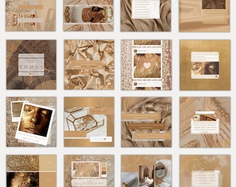 Gold Instagram Vorlagen | Luxus Branding, Beauty Stories (Canva)