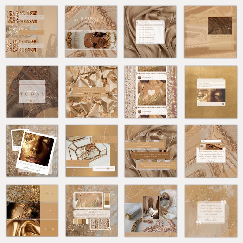 Gouden Instagram-sjablonen | Luxe branding, beautyverhalen (canva) afbeelding 1