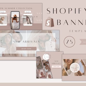 Shopify Banner Design | Shopify Banner Template Canva | Shopify Website Template Theme | Shopify Boutique Theme Kit | Canva Template