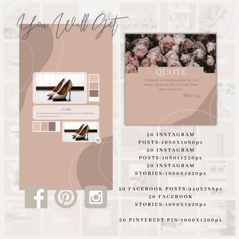 Blush Social Media Canva Templates , Instagram Post Feed - Etsy