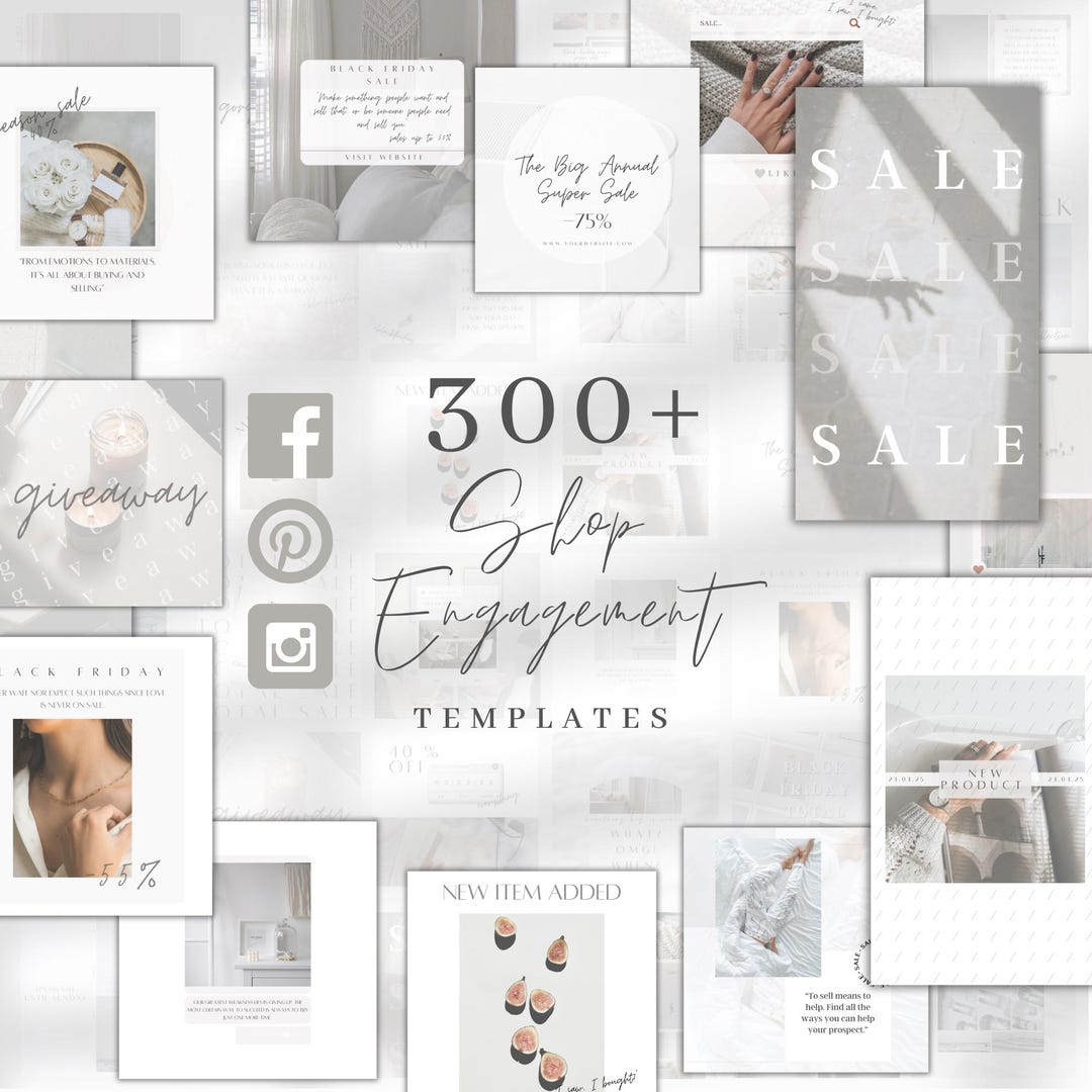Canva Social Media Templates , E-commerce Marketing Kit - Etsy