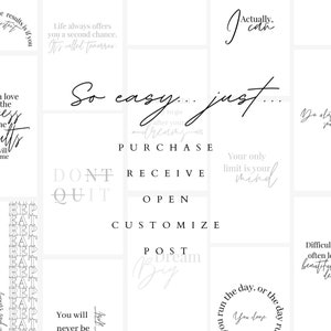 100 Instagram Inspirational Quote Pack Editable Quote Templates Motivational Quote Set Minimal Social Media Posts Blogger Engagement Kit image 7