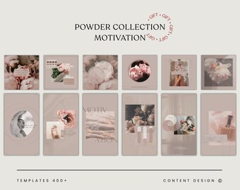 Soft Pink Motivation Canva Templates, Powder Instagram Bundle