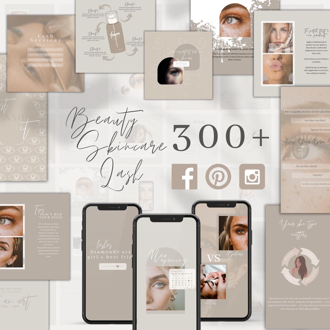 Beauty Instagram Templates , Skincare Salon Social Media - Etsy
