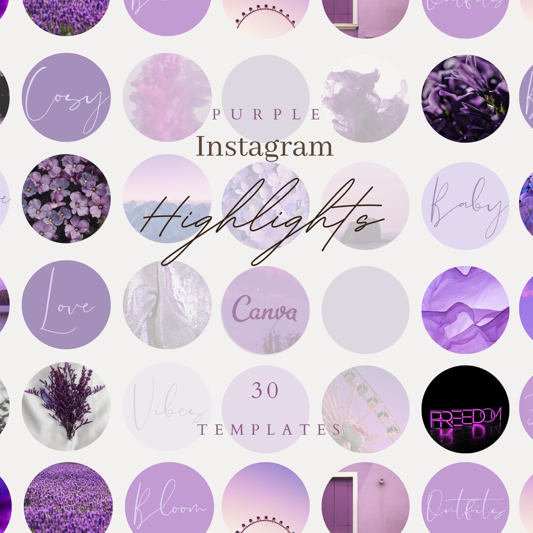 30 Purple Instagram Canva Highlight Covers Highlight - Etsy