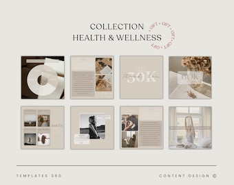 Beige Wellness Canva Templates , Social Media Posts & Story