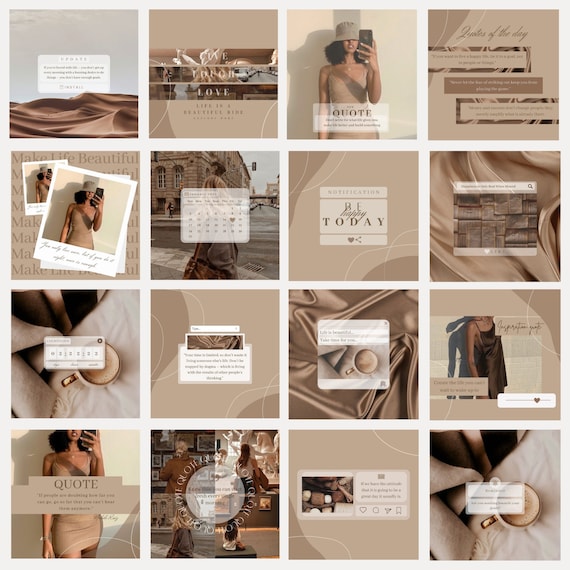 Paper & Party Supplies Instagram Story Template Canva Template 100 Nude ...