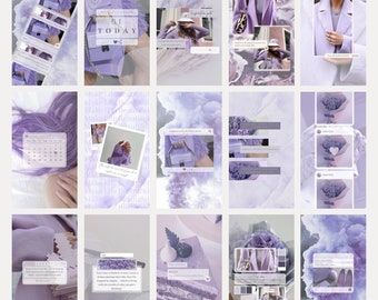 100 Purple Instagram Post and Stories Templates| Templates for Canva| Women Branding Template| Canva Designs for Instagram| Bright Content