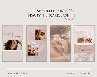 Beauty Skincare Instagram Templates, Lash Salon Social Media Bundle