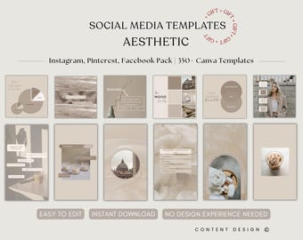 Neutral Social Media Templates , Instagram, Pinterest