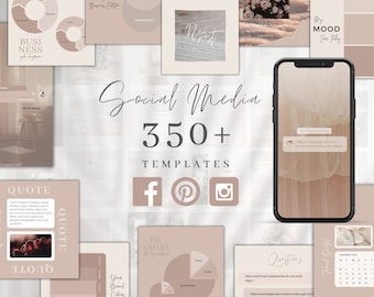 Dusty Rose Social Media Templates , Minimalist Instagram Canva