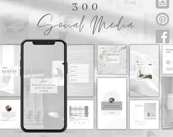 300 plantillas de Canva para redes sociales, publicaciones e historias de Instagram.